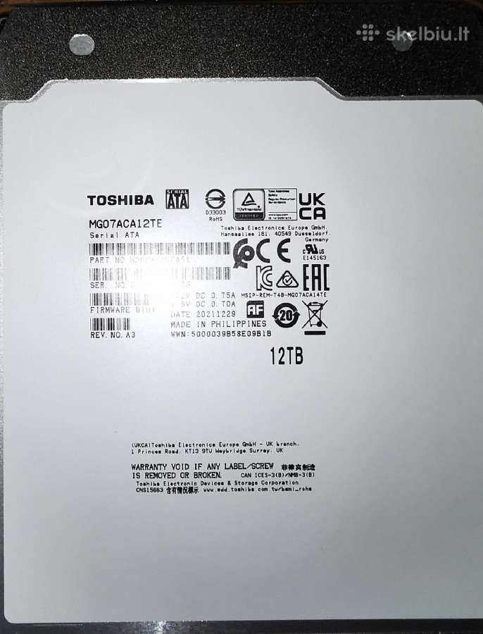 8tb ir 12tb Sata 3.5" HDD, nauji
