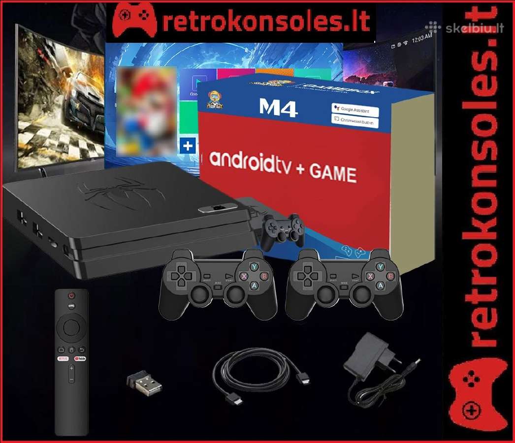 Retro žaidimų konsolė/ Android TV box M4 Game(sale
