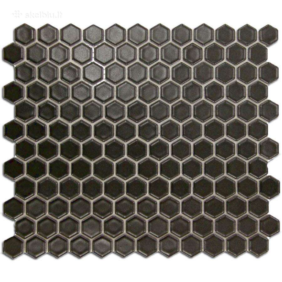 Juodos keraminės mozaika plytelės Hexagon Black - nuotraukos Nr. 3