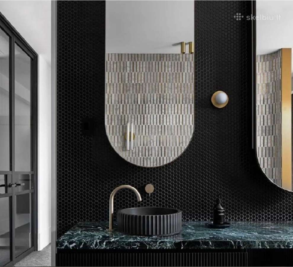 Juodos keraminės mozaika plytelės Hexagon Black - nuotraukos Nr. 4