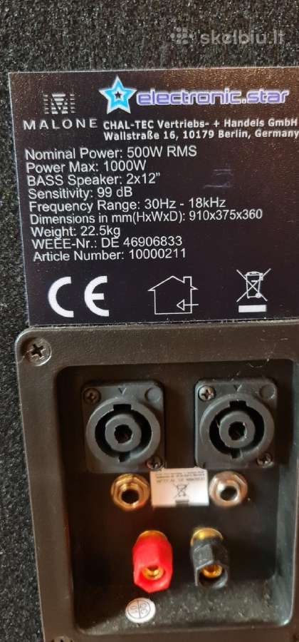 Garso kalonele Malone 1000 W - nuotraukos Nr. 4