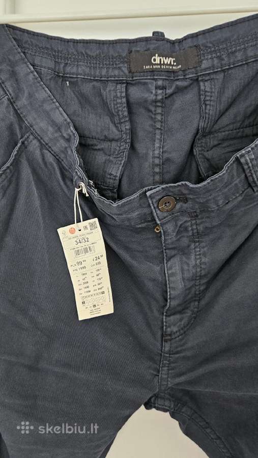 Kelnės Chino Zara Dydis 46 Spalva Juoda ir Mėlyna - nuotraukos Nr. 8