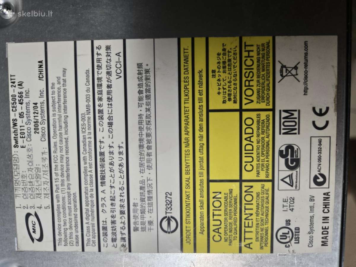 Cisco ws-ce500-24tt - nuotraukos Nr. 2
