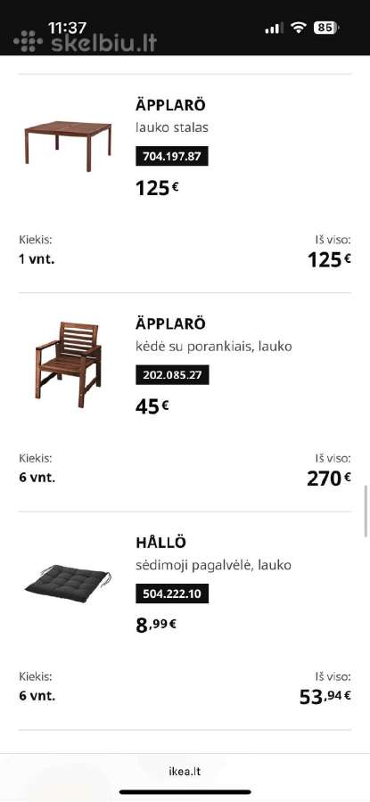 Mediniai Lauko Baldai iš Ikea - nuotraukos Nr. 4