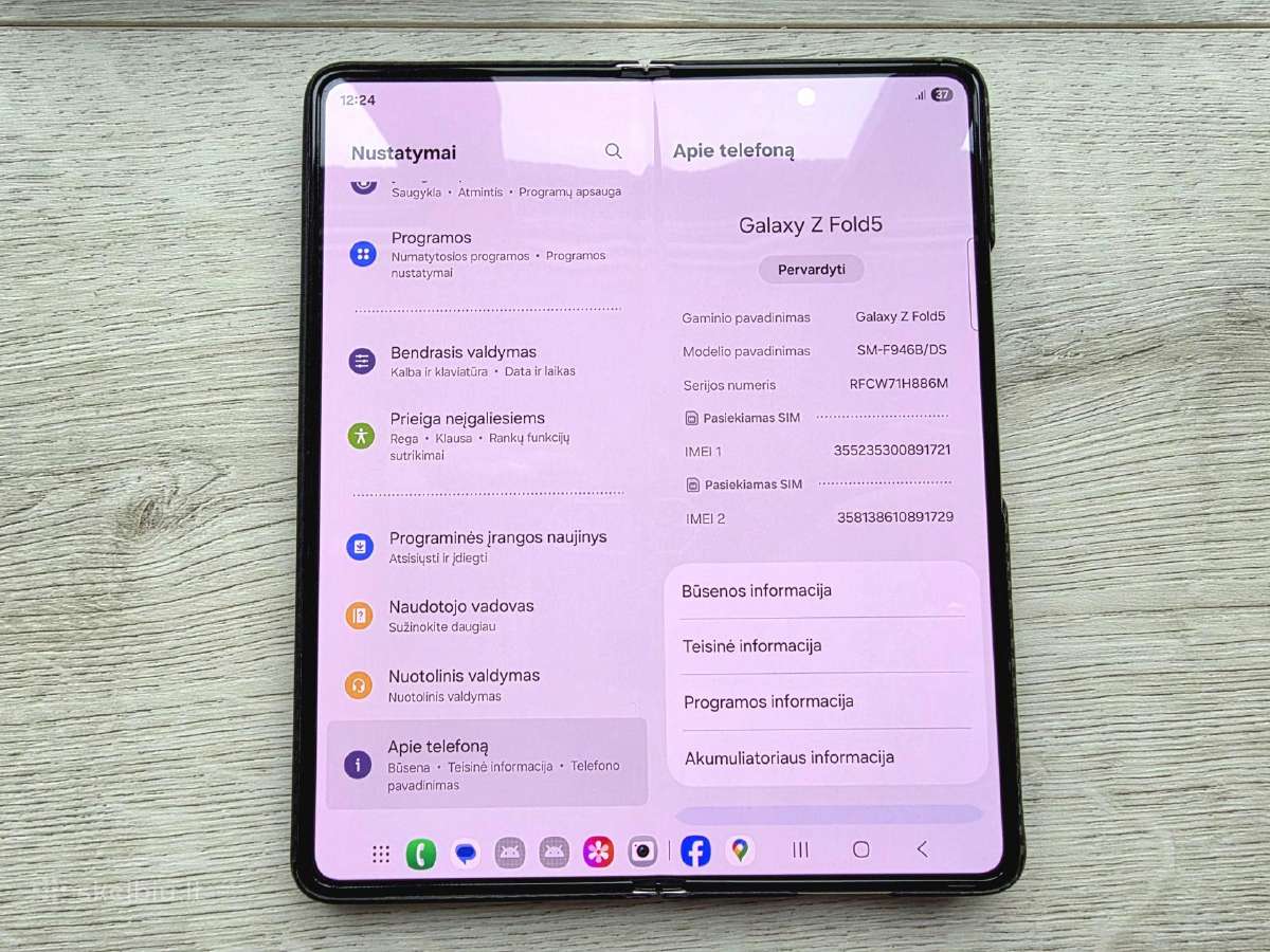 Samsung Z Fold 5 512 GB / 12gb RAM - nuotraukos Nr. 2