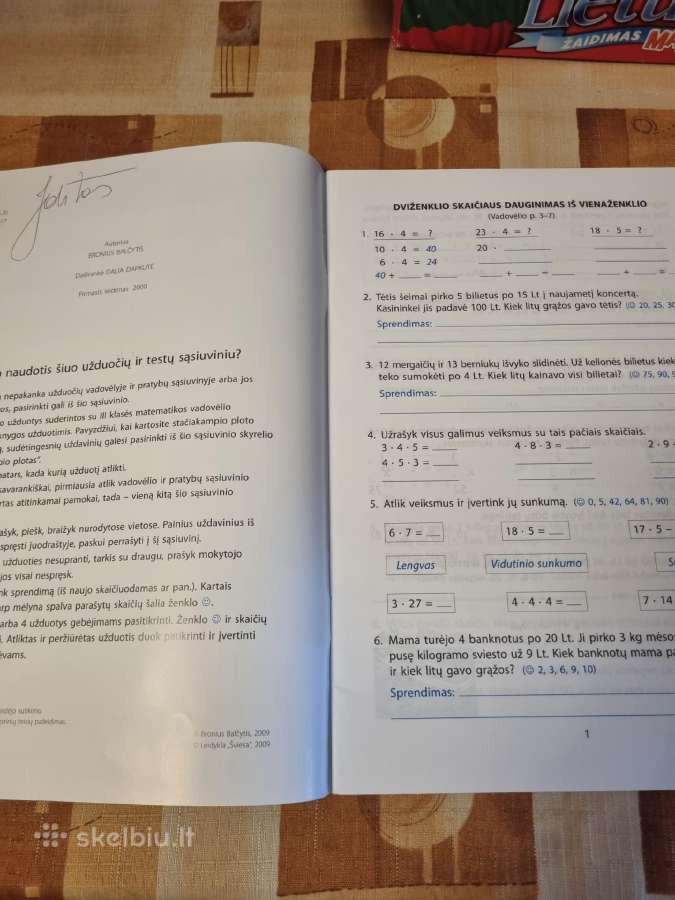 Papildomos matematikos užduotys ir testai 3 klasė - nuotraukos Nr. 2