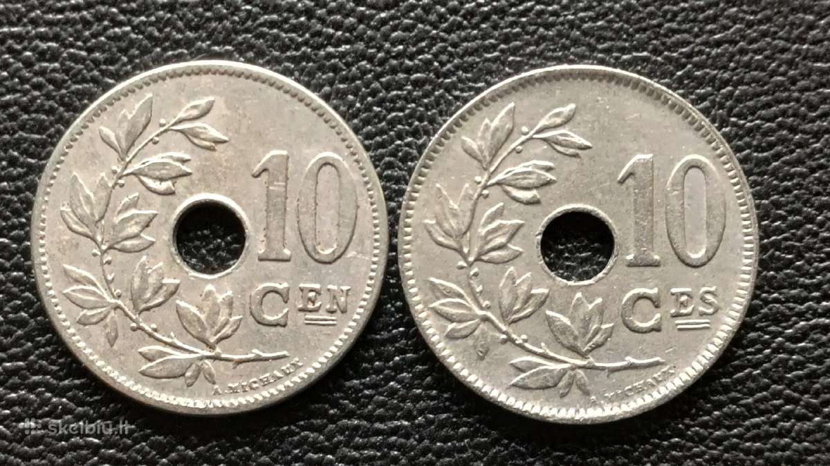 10 centavų 1904,1925m. Belgija