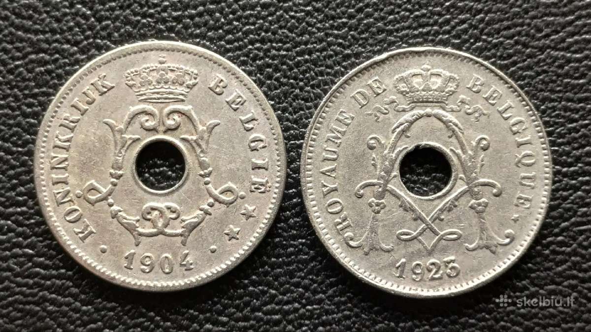 10 centavų 1904,1925m. Belgija 2vnt. - nuotraukos Nr. 2