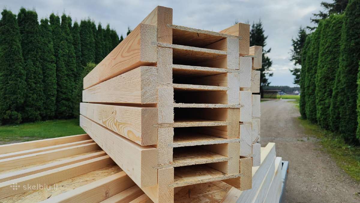 Dvitėjines sijos, i-beam statybinė mediena - nuotraukos Nr. 5