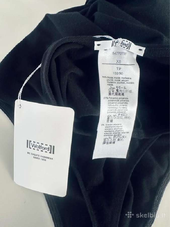 Prabangus juodas Wolford Viscose String Body triko - nuotraukos Nr. 6