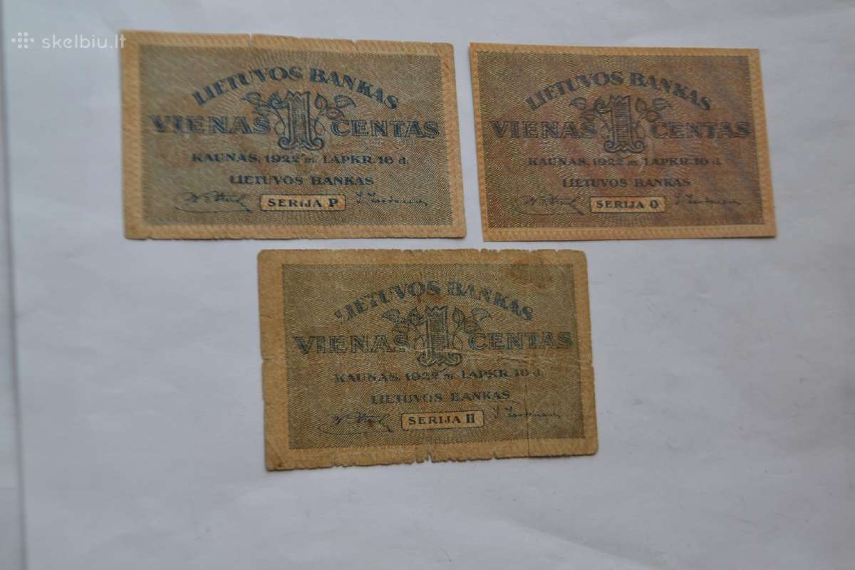 1 cento rinkinys 1922 m.