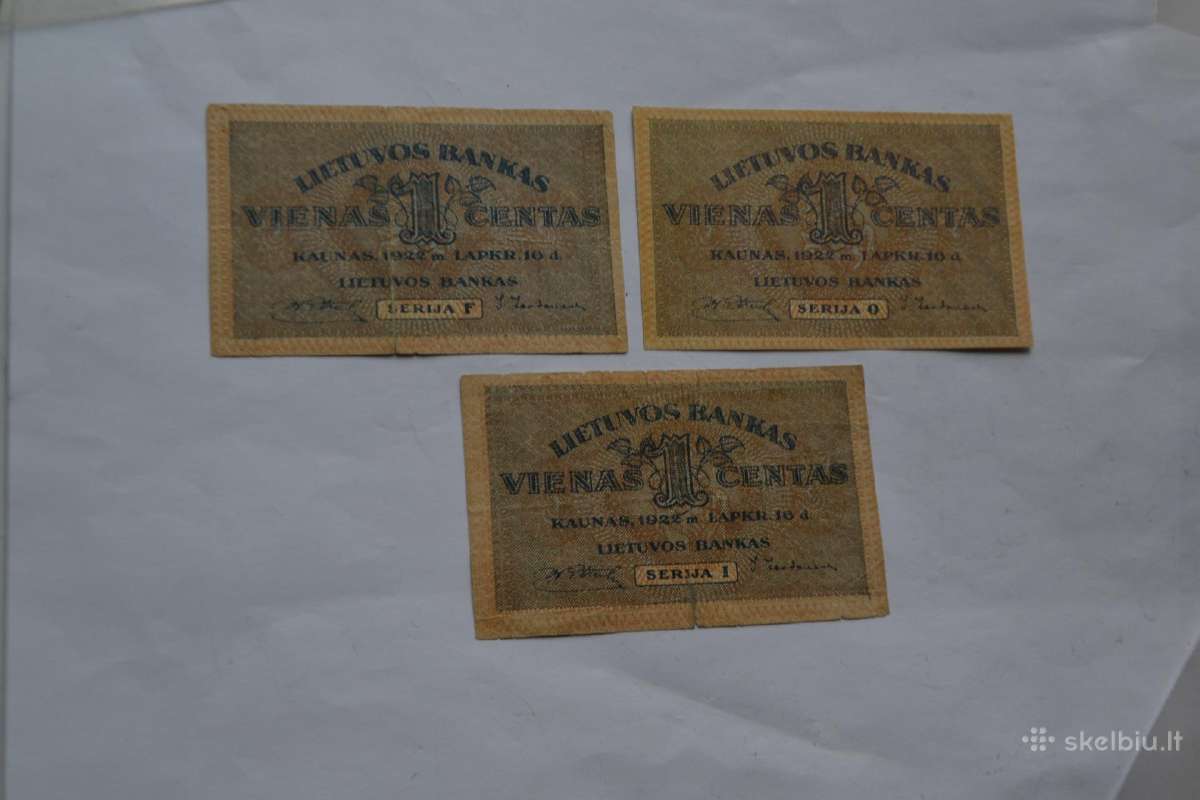1 cento rinkinys 1922 m.