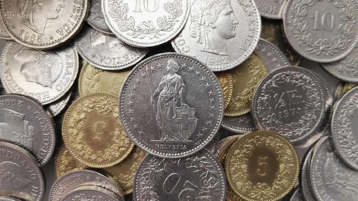 Perku Šveicarijos frankų monetas