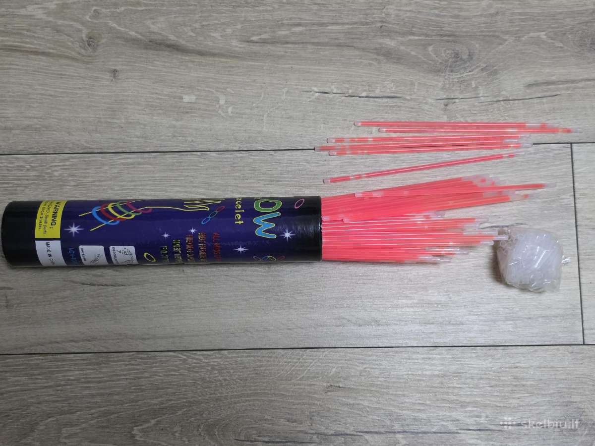 Geltonų neoninių lazdelių rinkinys – 100 vnt. - nuotraukos Nr. 10
