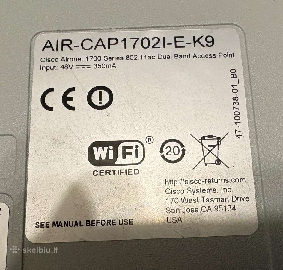 Cisco Ap Air1-cap1702i; Cisco Rv130w - nuotraukos Nr. 4