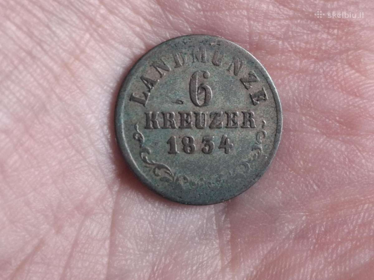 Sachsen - Meiningen 6 kreuzer 1834 sidabras