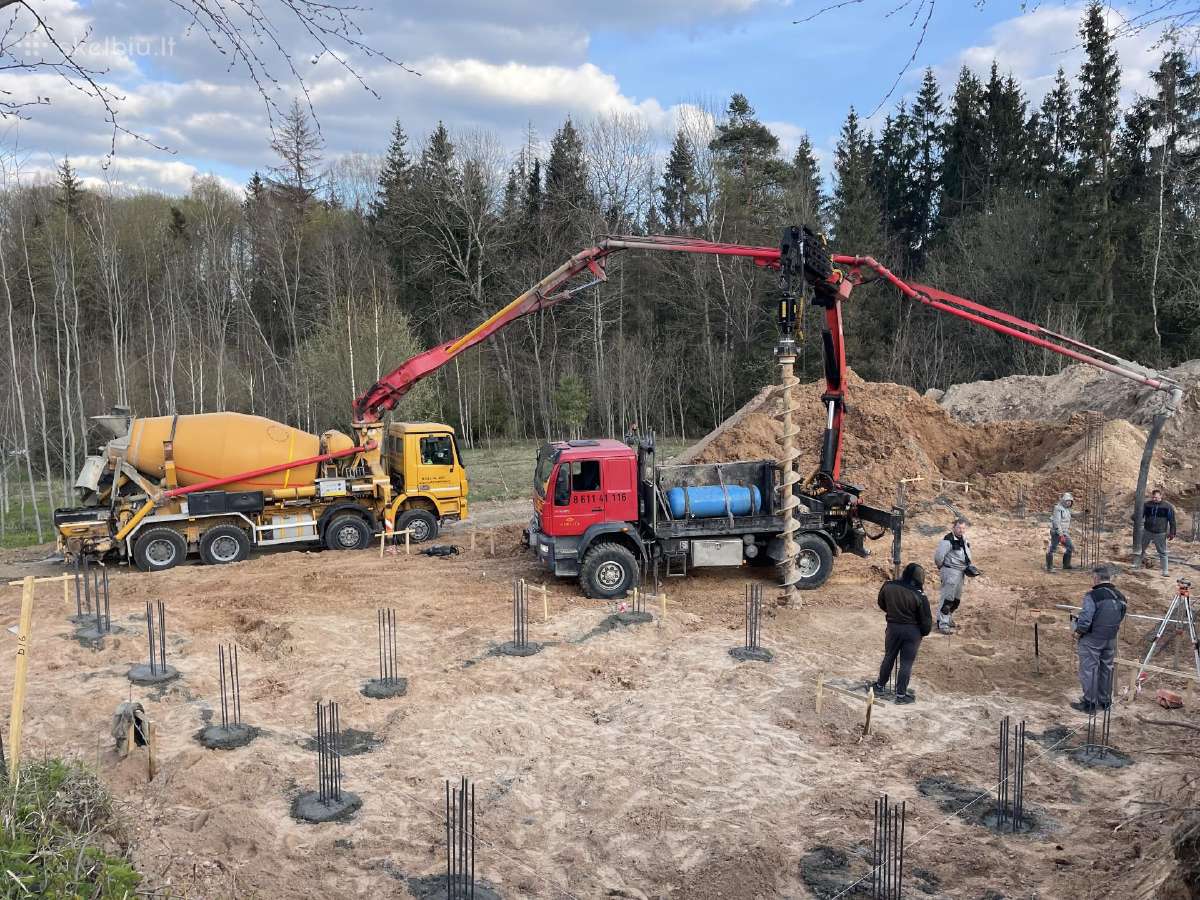 Cfa polių gręžimas, betono siurblio nuoma!