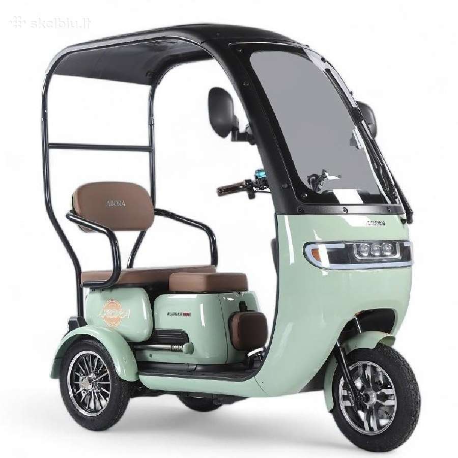 Elektrinis triratis motoroleris vezimelis su stogu - nuotraukos Nr. 7