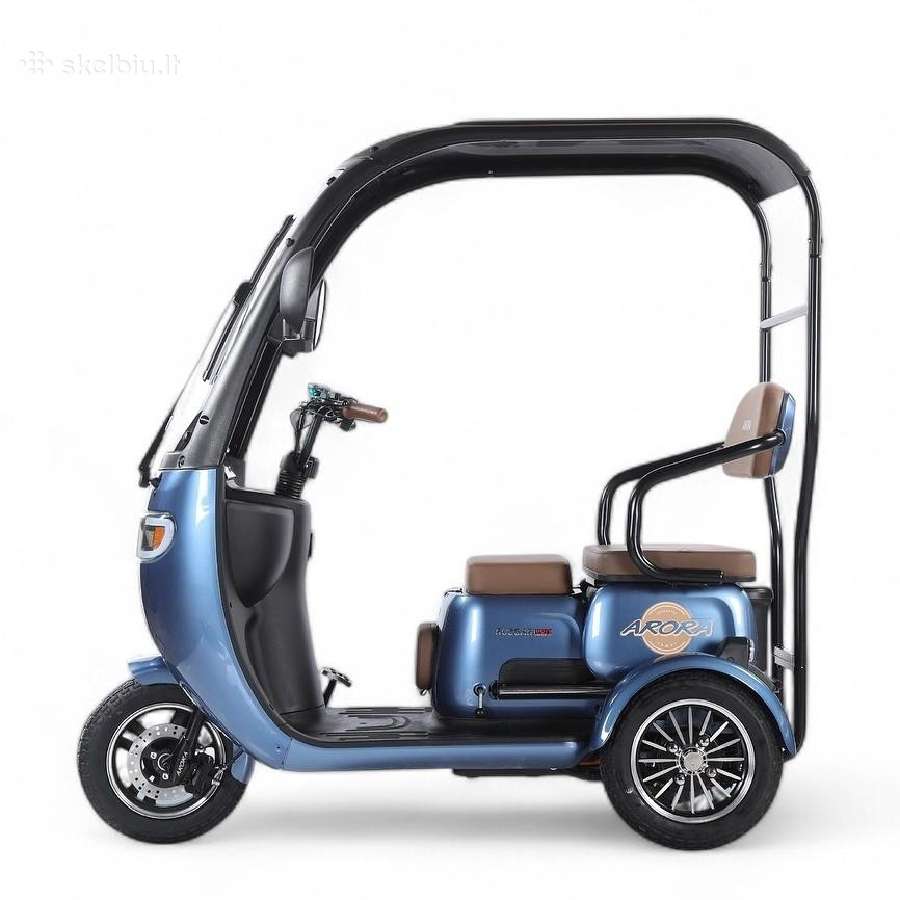 Elektrinis triratis motoroleris vezimelis su stogu - nuotraukos Nr. 4