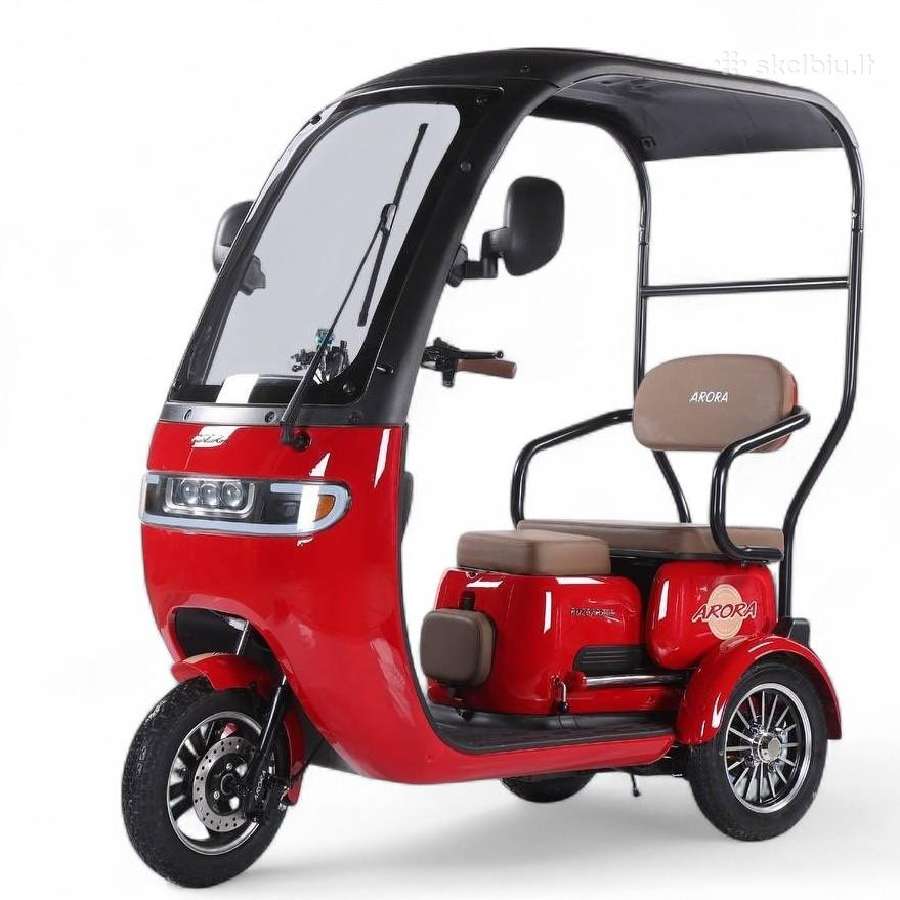 Elektrinis triratis motoroleris vezimelis su stogu - nuotraukos Nr. 12