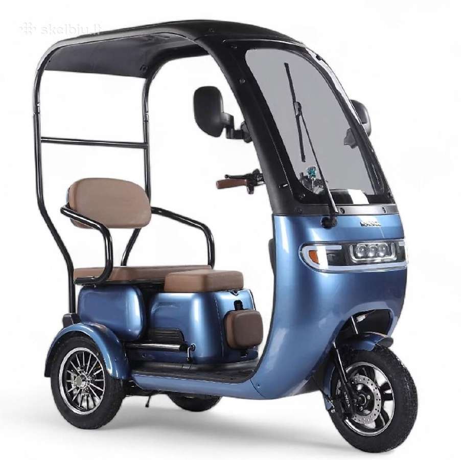 Elektrinis triratis motoroleris vezimelis su stogu - nuotraukos Nr. 3