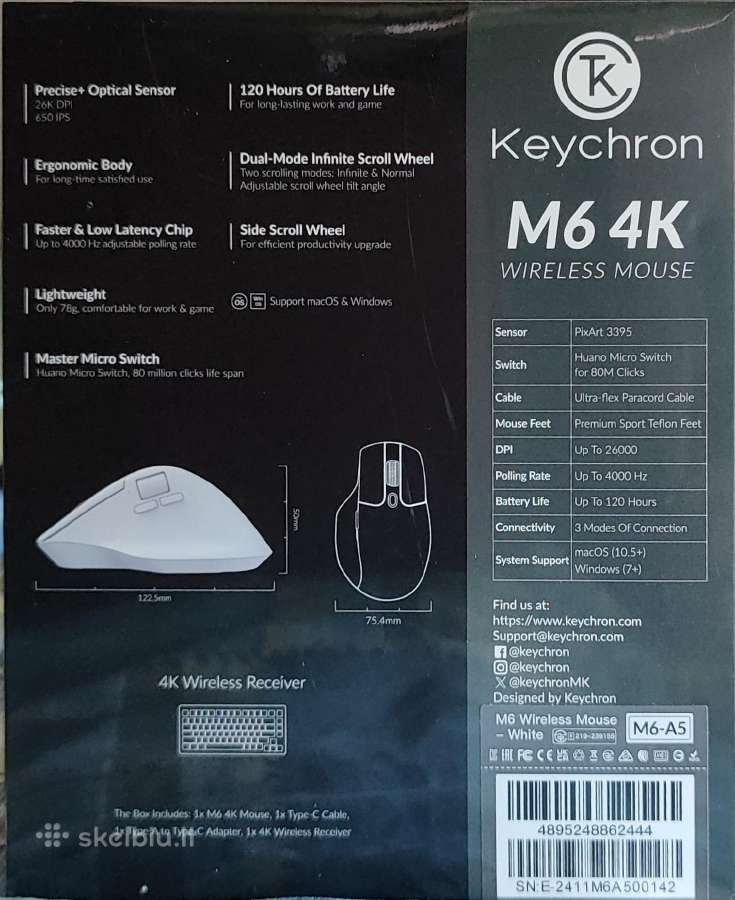 Keychron M3 mini, M6 4k - nuotraukos Nr. 4