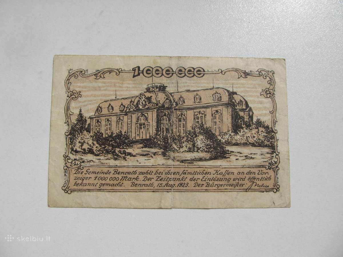 1 milijonas markiu , Benrath Vokietija , 1923 - nuotraukos Nr. 2