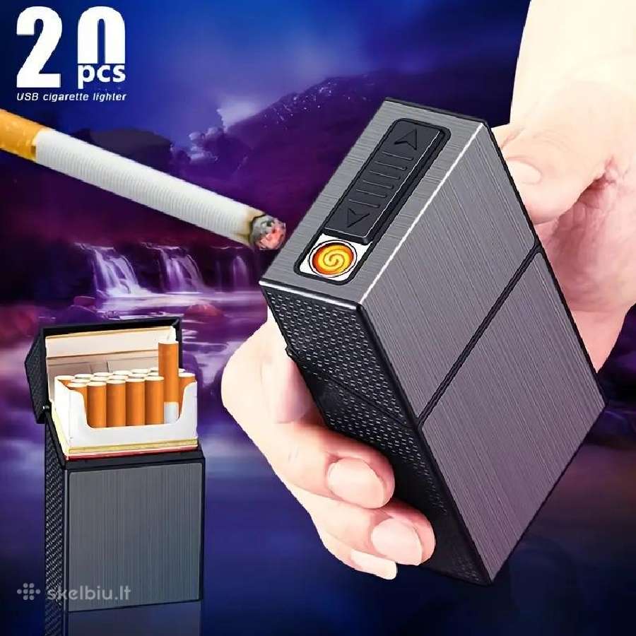 Žiebtuvėliai su integruotom cigarečių dėklais