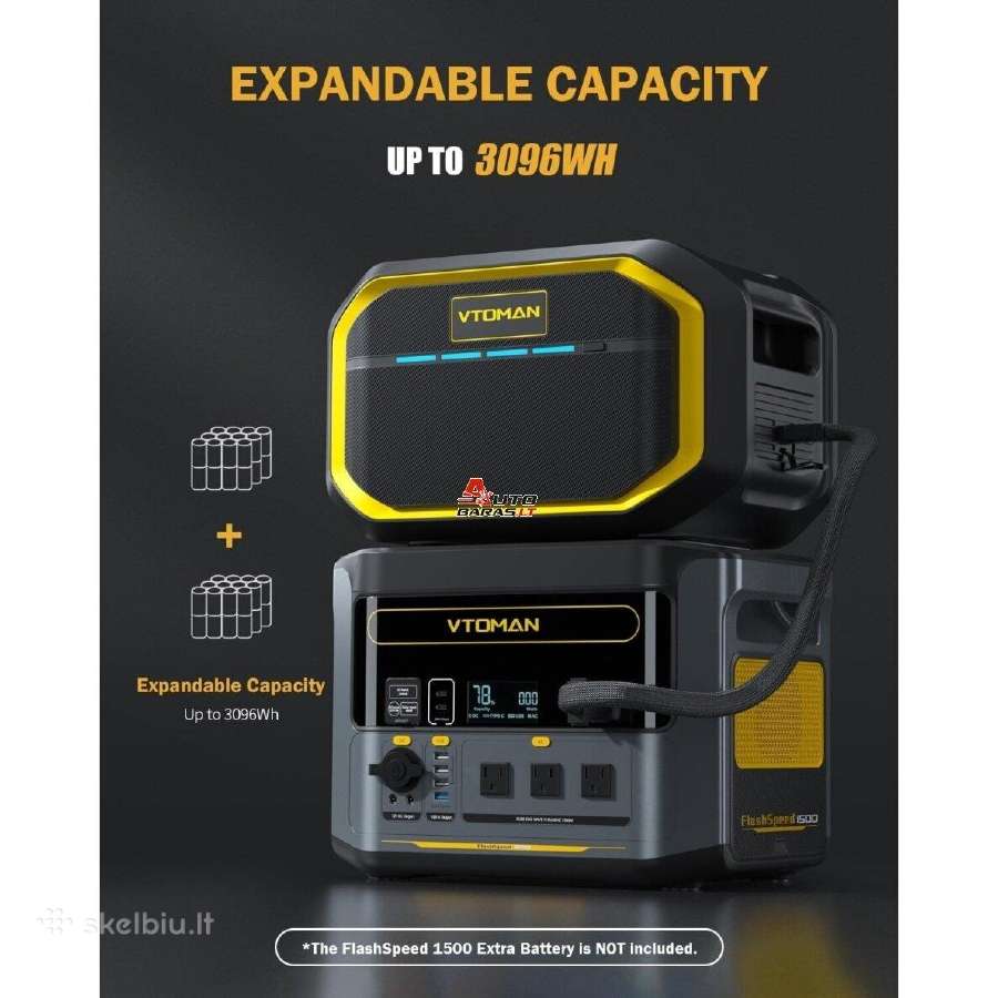 Vtoman Nešiojamas generatorius 3000w 1548wh - nuotraukos Nr. 4