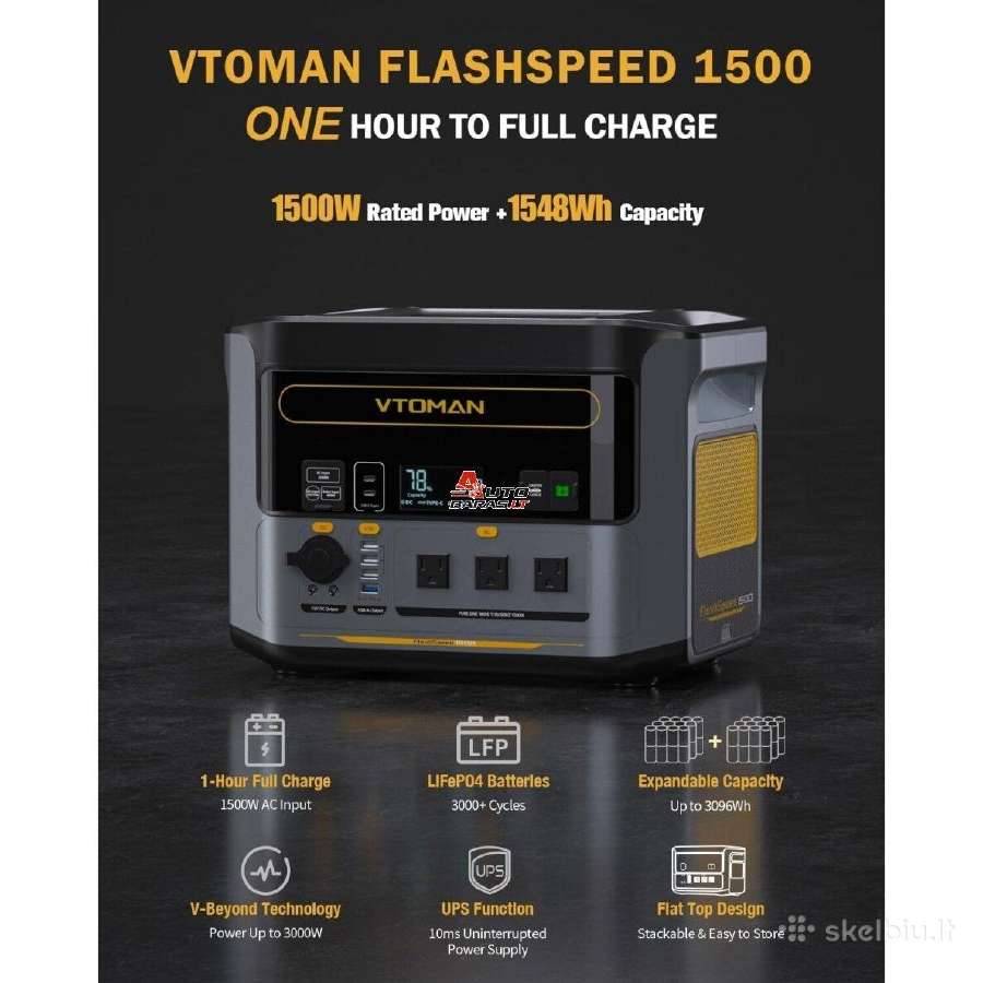 Vtoman Nešiojamas generatorius 3000w 1548wh - nuotraukos Nr. 7
