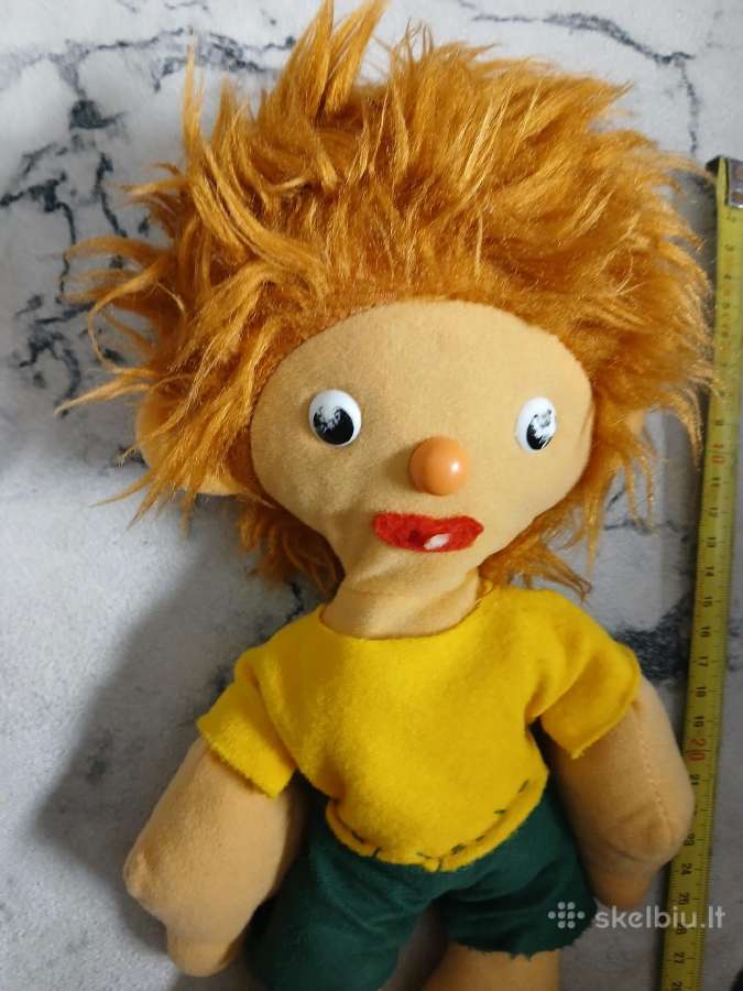 Pumuckl pliušinė lėlė, 23 cm, oranžinė, geltona, - nuotraukos Nr. 2