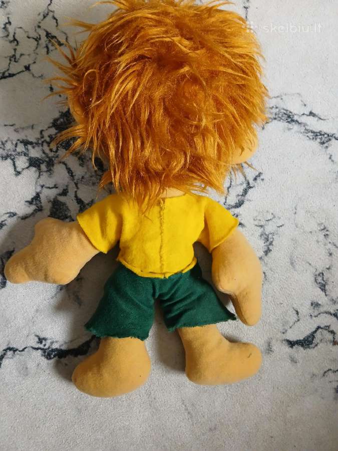 Pumuckl pliušinė lėlė, 23 cm, oranžinė, geltona, - nuotraukos Nr. 4