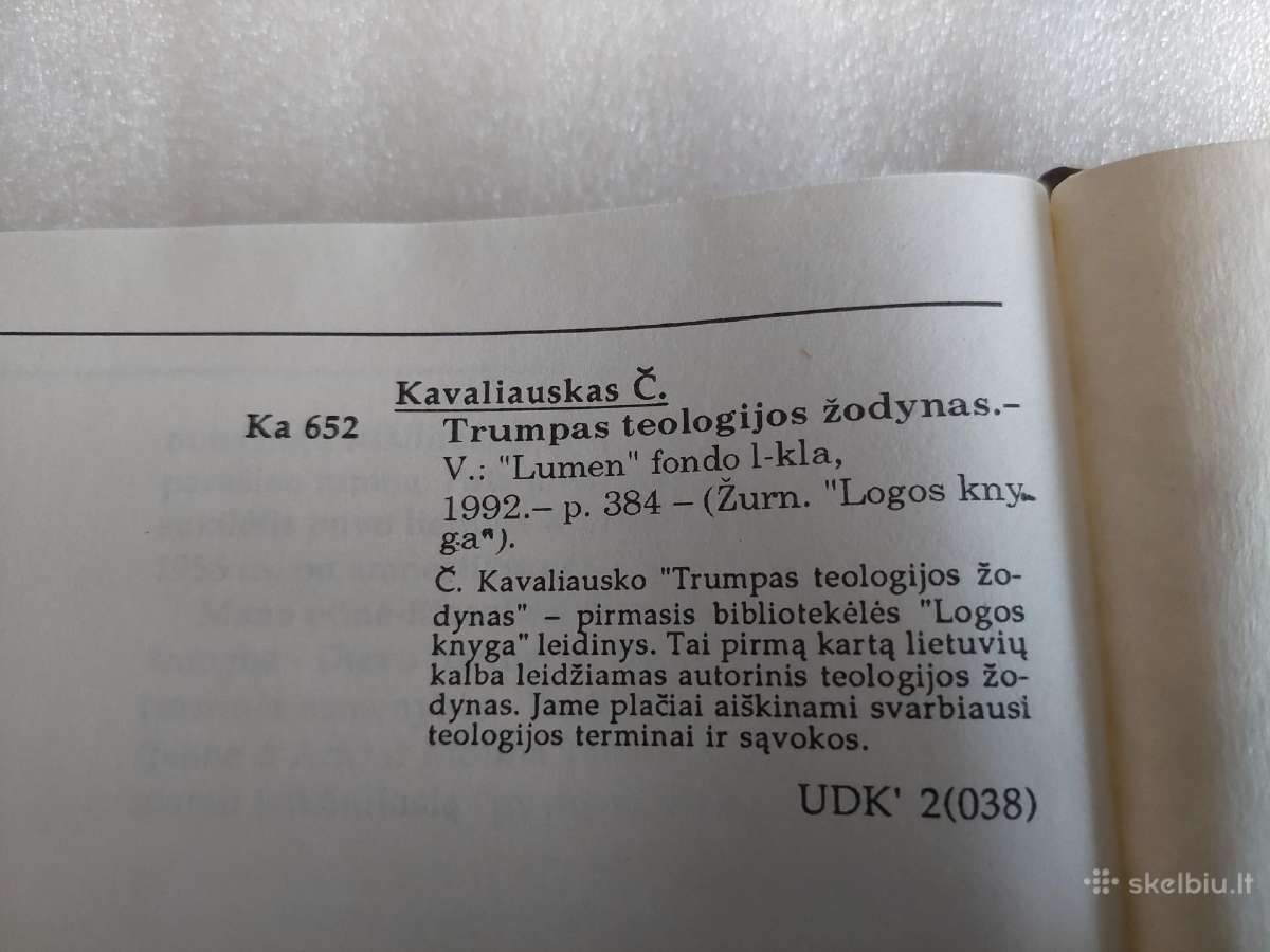 Trumpas teologijos žodynas - nuotraukos Nr. 3