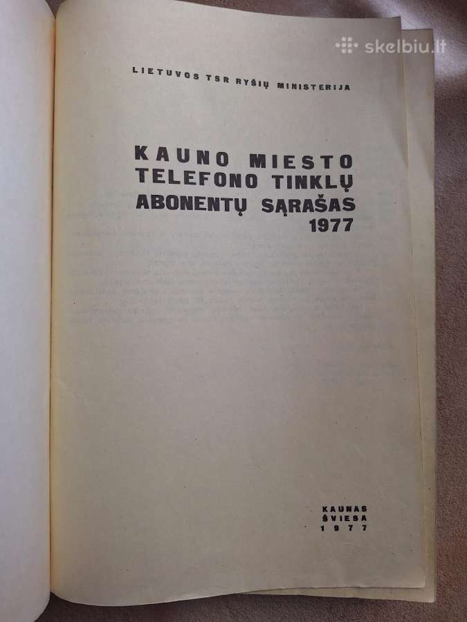 Telefonų knyga Kaunas '77 - nuotraukos Nr. 2