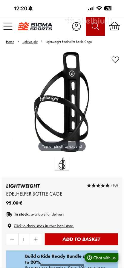Dviračio gertuvės laikiklis Lightweight Carbon - nuotraukos Nr. 2