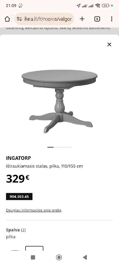 Valgomojo stalas( Be Kėdžių) - nuotraukos Nr. 3