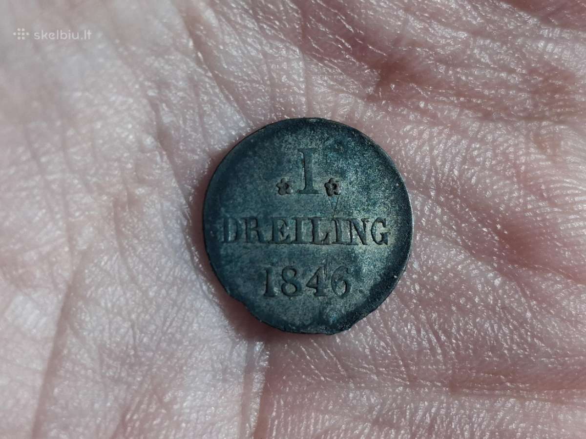 Hamburg 1 dreiling 1846 sidabras