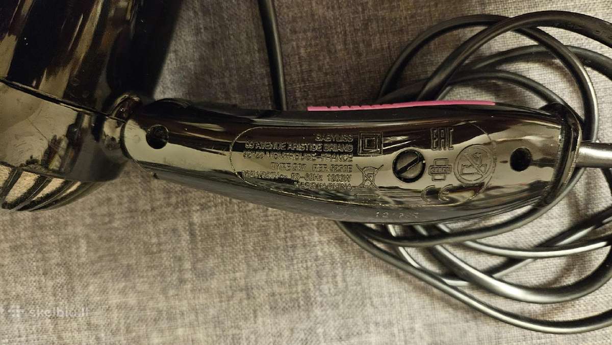 Plaukų džiovintuvas Babyliss 1200w sulankstomas - nuotraukos Nr. 5