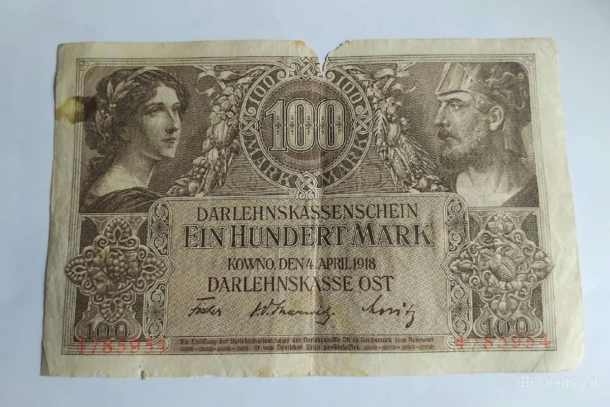 Rytų skolinamosios kasos ženklas. 100 Ostmark - nuotraukos Nr. 2