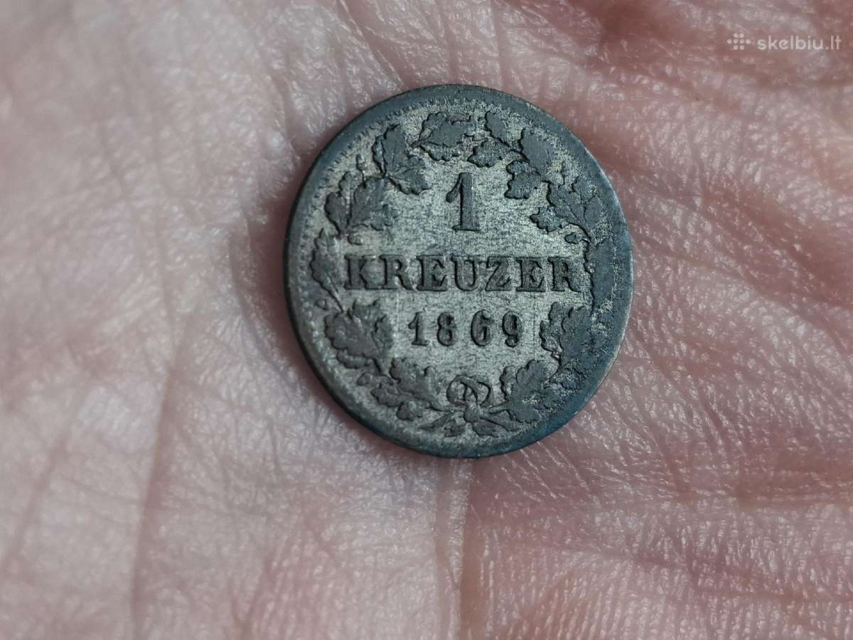 Bavarija 1 kreuzer 1869 sidabras