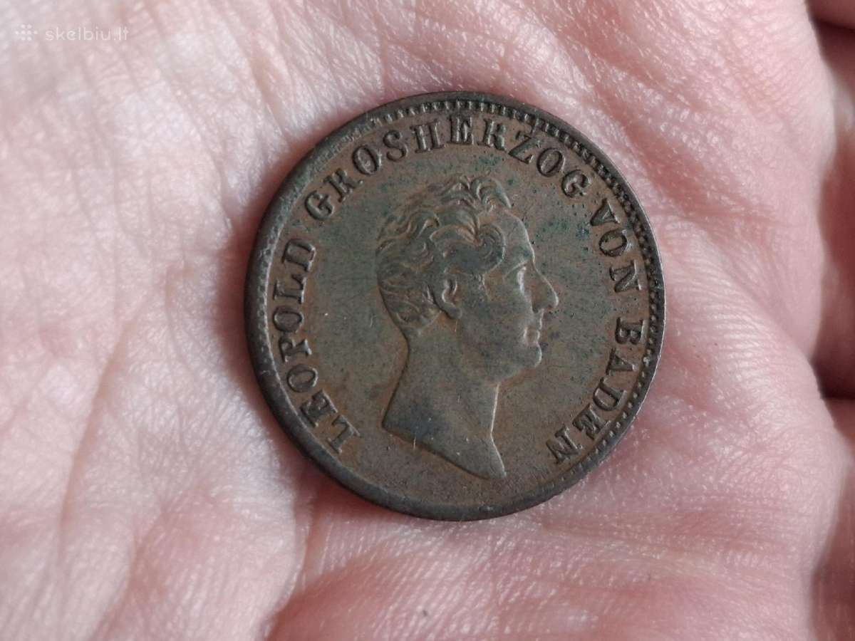 Baden - Durlach 1 kreuzer 1839 - nuotraukos Nr. 2