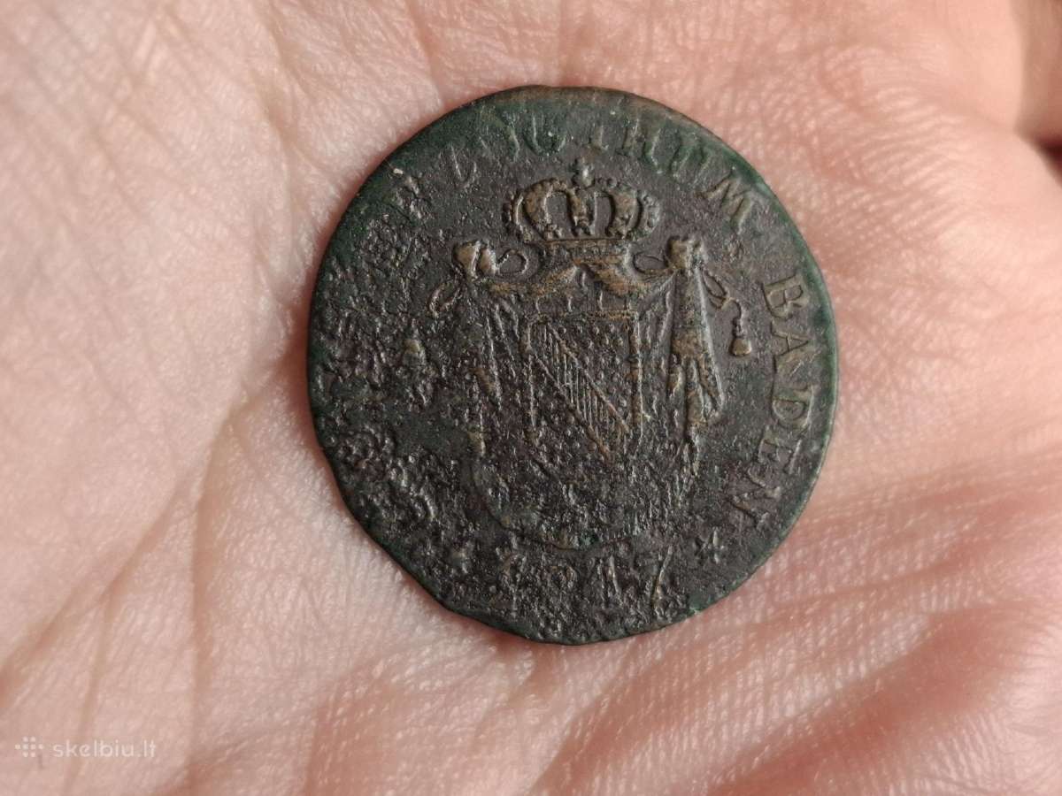 Baden - Durlach 1/2 kreuzer 1817 - nuotraukos Nr. 2
