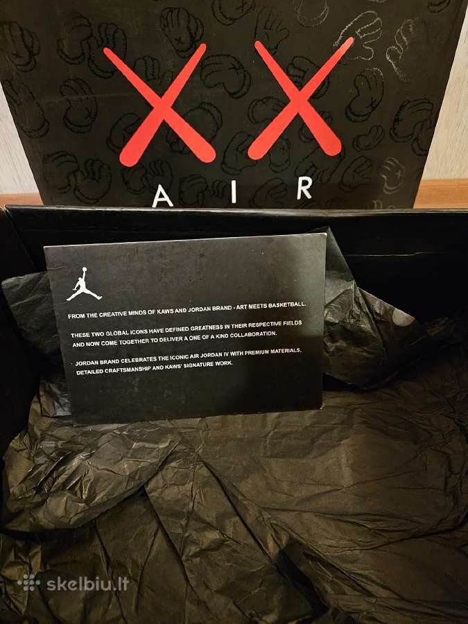 Jordan x Kaws Air 4 Retro "Black" - nuotraukos Nr. 11