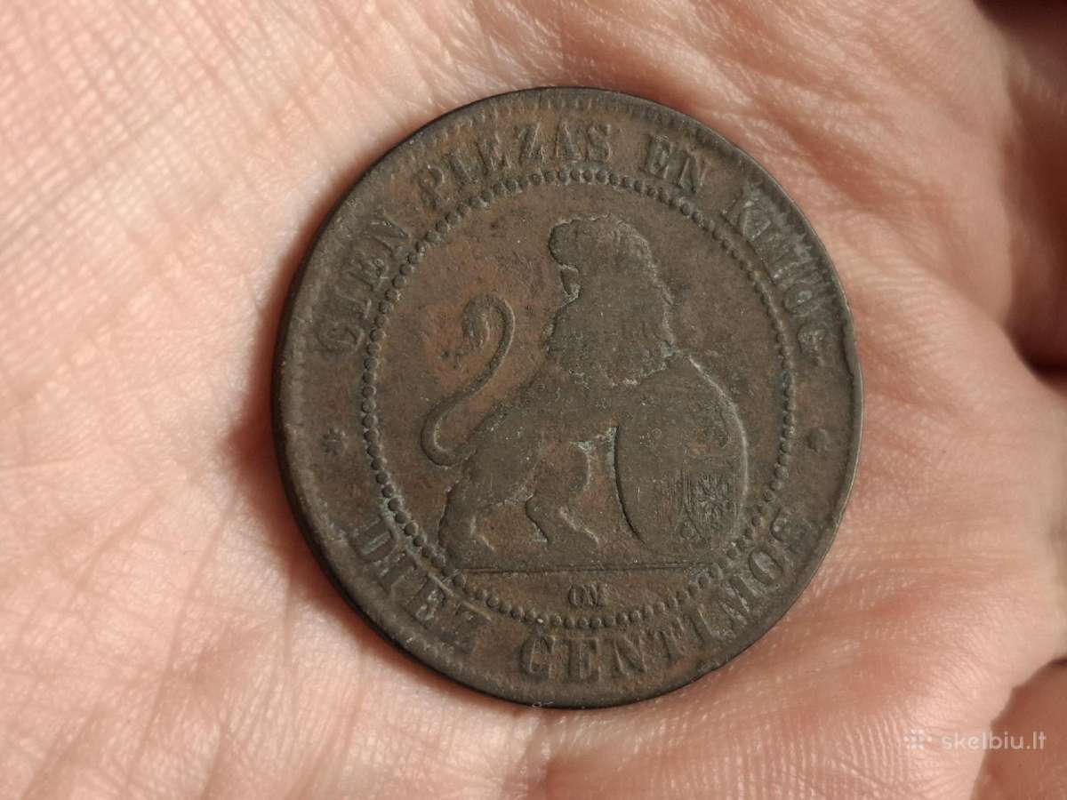 Ispanija 10 sentavų 1870 - nuotraukos Nr. 2