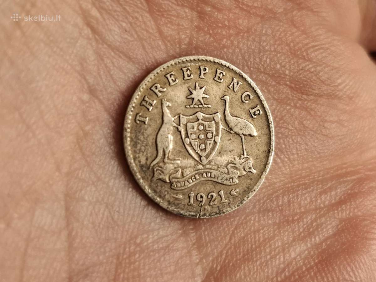 Australija 3 pencai 1921 sidabras