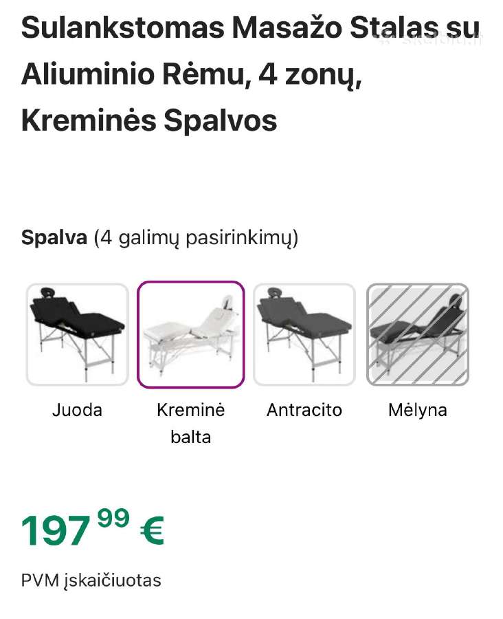 Sulankstoma masažo lova gultas antakiams - nuotraukos Nr. 3