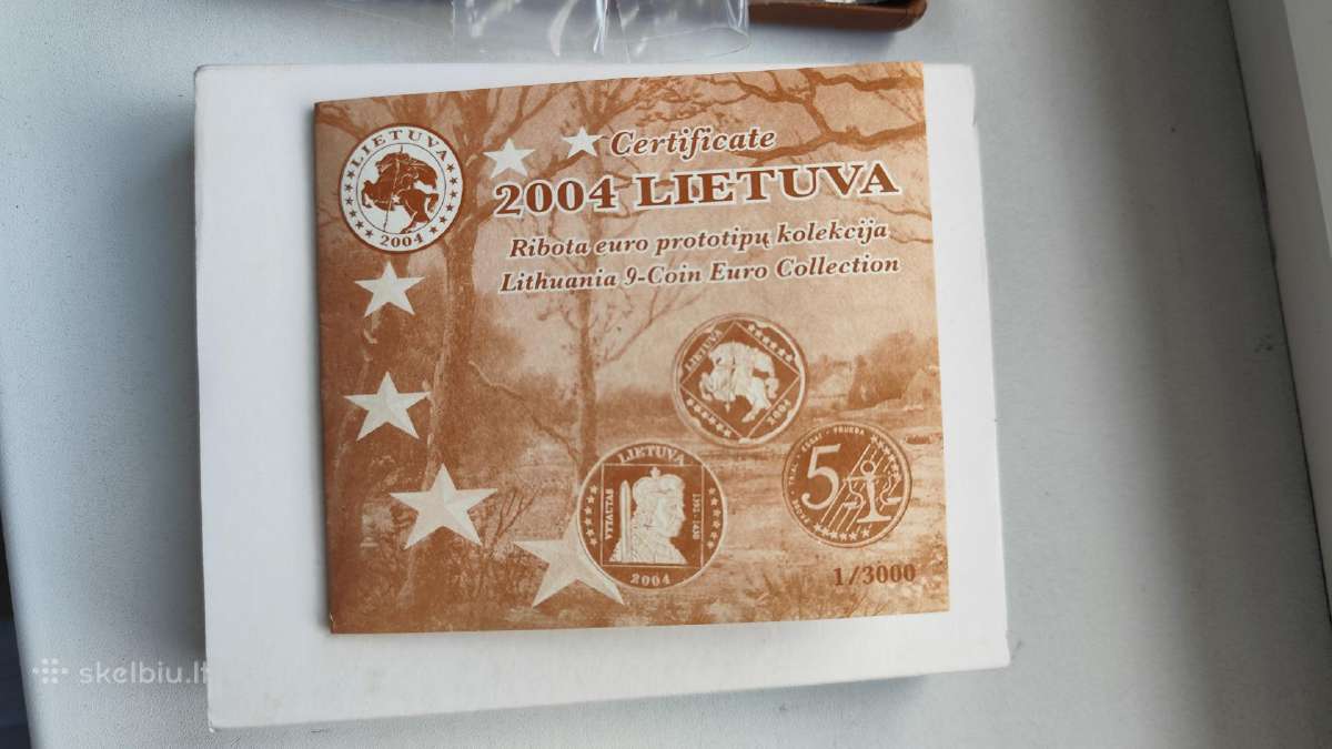 2004m. Lietuvos euro prototipų komplektas - proof - nuotraukos Nr. 4
