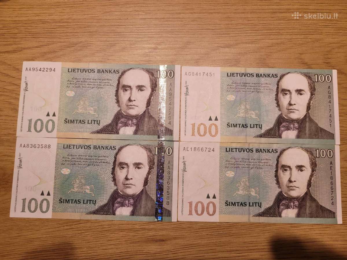 100 litų banknotai