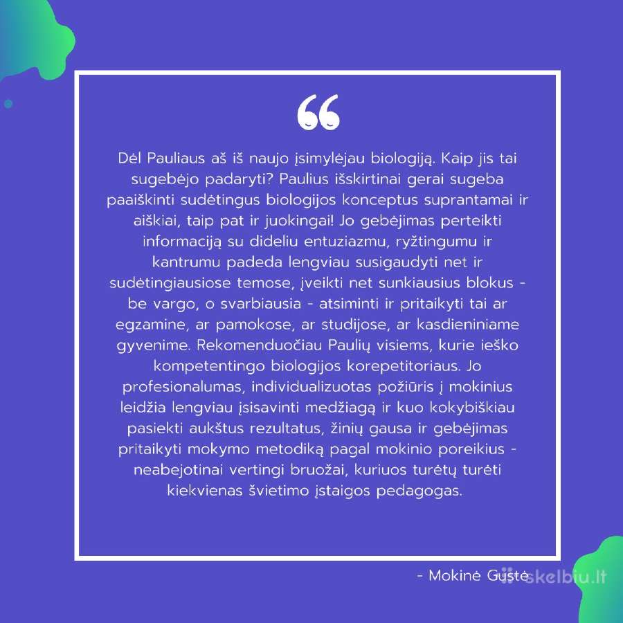 Biologijos Korepetitorius Vilniuje - nuotraukos Nr. 8