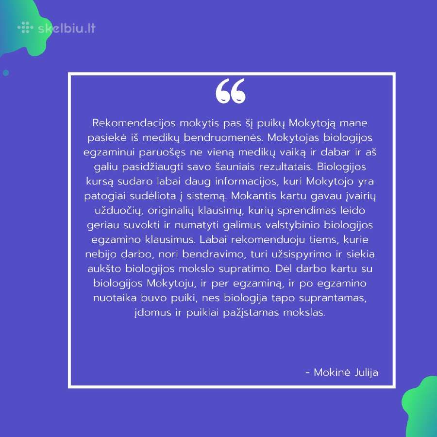 Biologijos Korepetitorius Vilniuje - nuotraukos Nr. 9